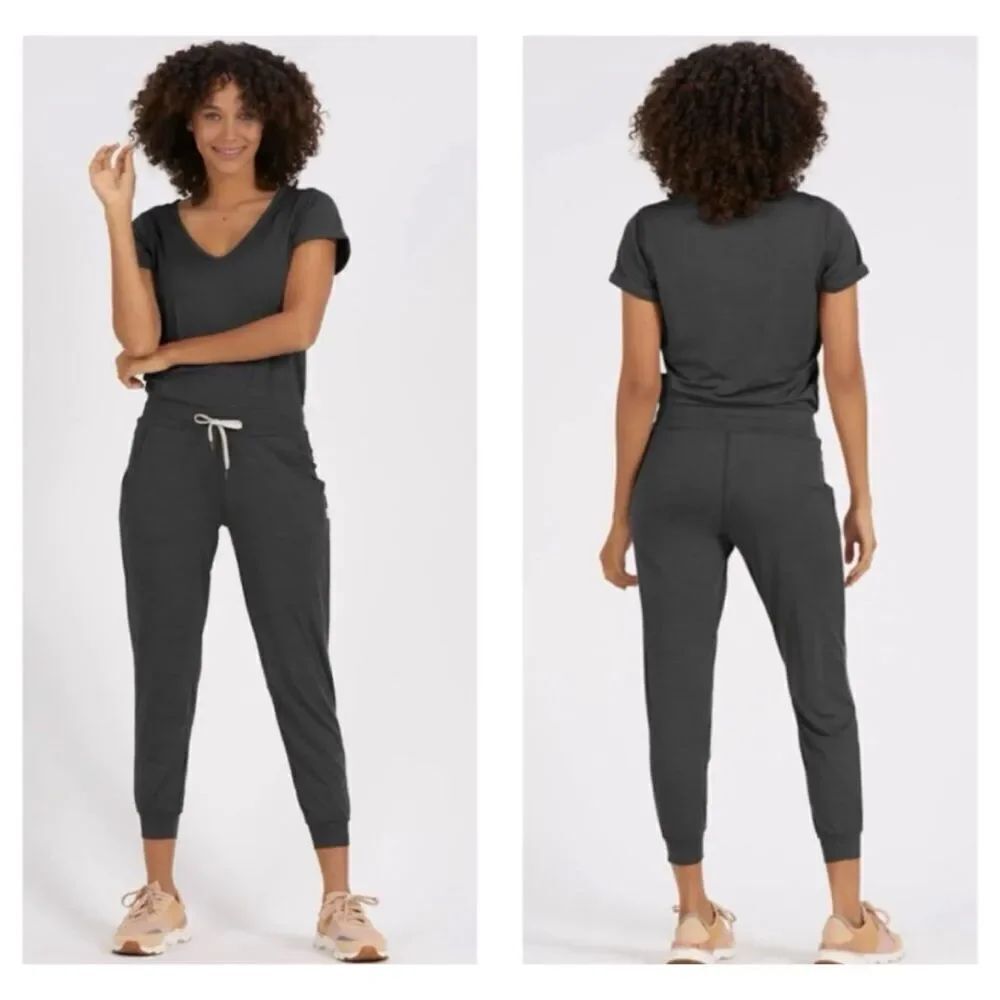 Vuori All Day Women’s Jumpsuit in Charcoal Heather Size L